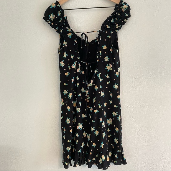 Free People Black Mini Dress with Sweetheart Neckline and Flutter Sleeves - Picture 9 of 9